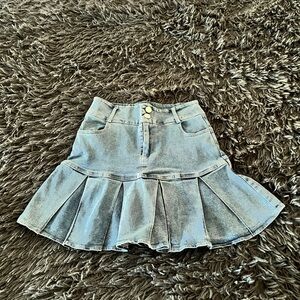 Japanese Denim Flare Mini Skirt